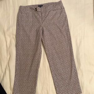 Brown daisy print straight leg pants